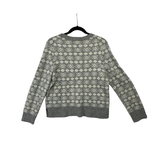 GAP lambs wool blend gray white aztec southwestern sweater pullover top‎ size L - Picture 6 of 9